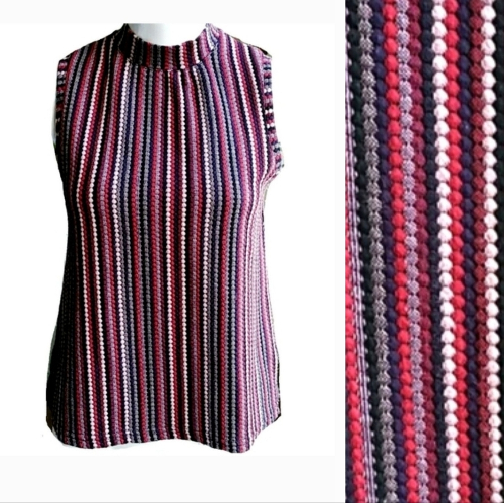Anthropologie Stamp Bohemian Southwest Tribal Colorful Stripes Knit Top Sz Small